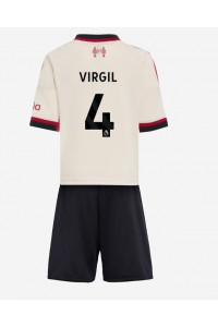 Fotbalové Dres Liverpool Virgil van Dijk #4 Dětské Venkovní Oblečení 2025-26 Krátký Rukáv (+ trenýrky)
